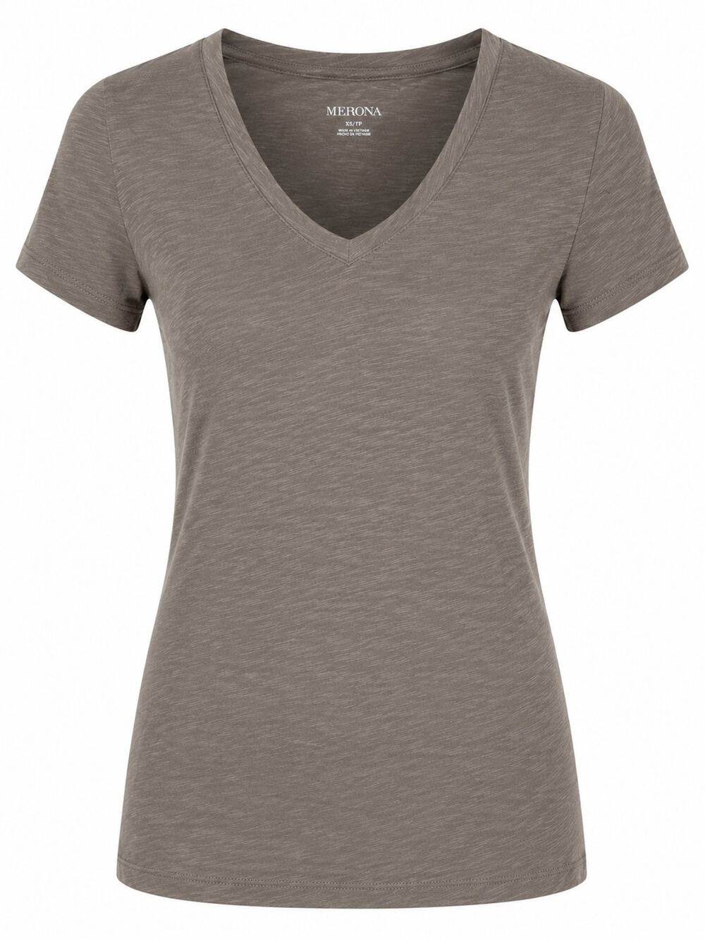NWT Merona Women's XS Taupe Gray V-Neck Short Sleeve T-Shirt Top